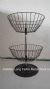metal spinner display rack with spinning baskets